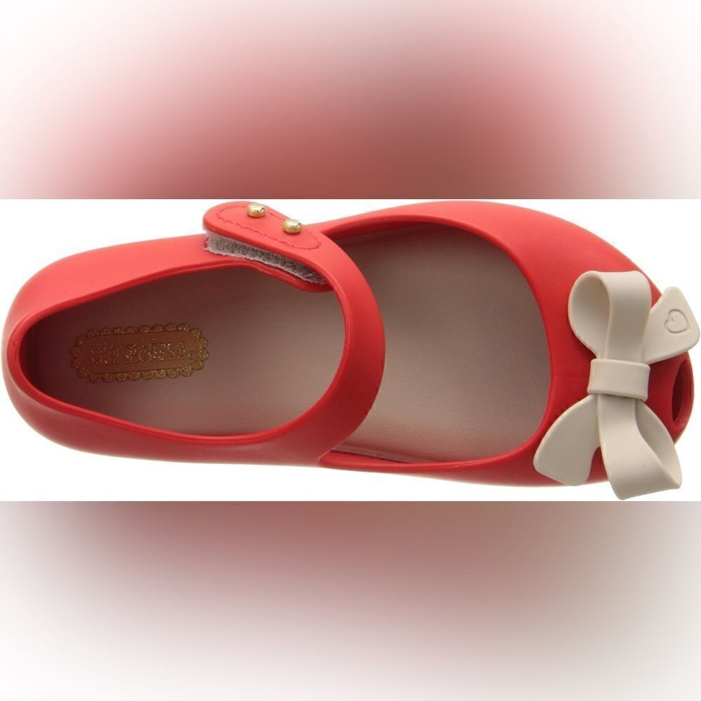 Mini Melissa Red Mary Jane’s with Bow Detail size 7